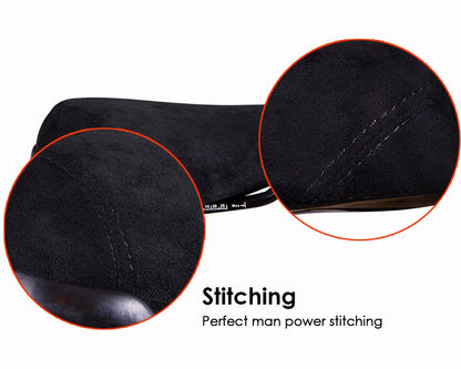 Funsea Bicycle Saddle - Black Wheelie Seat with Embroidered Logo, Flannelette Cover, 8mm Rail for Bikes