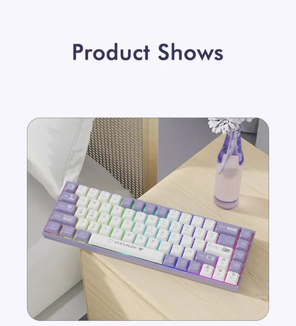 AJAZZ AK680 Mechanical Keyboard – 68 Key Wired/Wireless Bluetooth Gamer Keyboard with Hot-Swap Custom Gasket for PC and Laptop