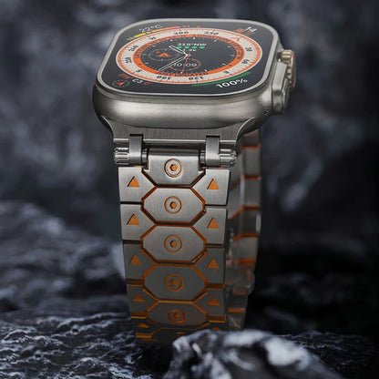 Luxury Titanium Metal Strap for Apple Watch — Stainless Steel Bracelet for Series 5-10 Ultra 2 (42mm-49mm)