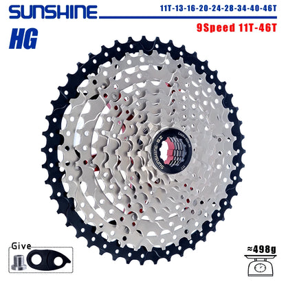 SUNSHINE Bicycle Cassette 8-12 Speed Freewheel - 32T to 52T Sprocket for Shimano/SRAM HG Flywheel