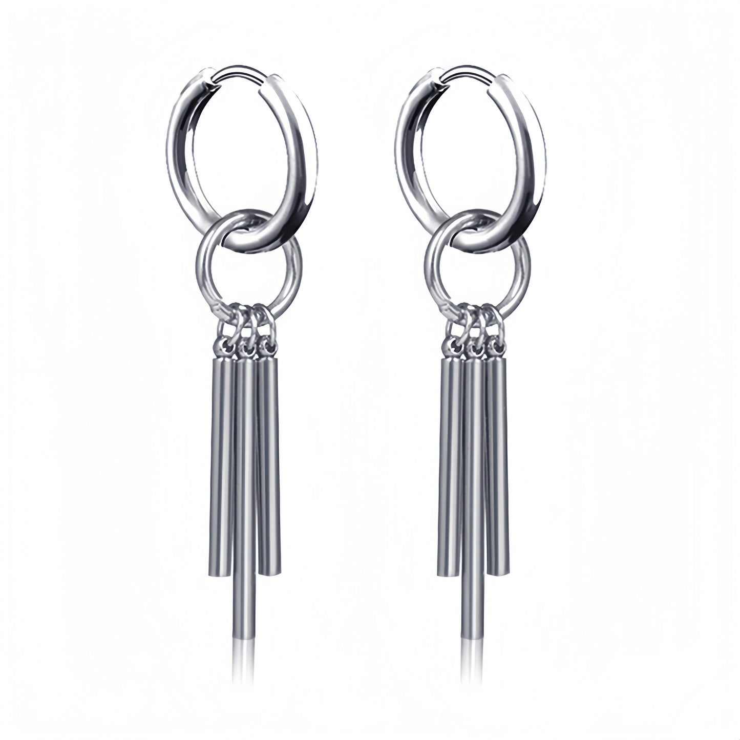 Long Hanging Cross & Leaf Hoop Earrings – Vintage Stainless Steel Hip Hop Unisex Jewelry Accessories