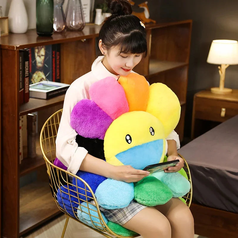40/60cm Sunflower Plush Pillow — Soft Flower Cushion for Sofa, Bed & Room Decor, Kawaii Gift