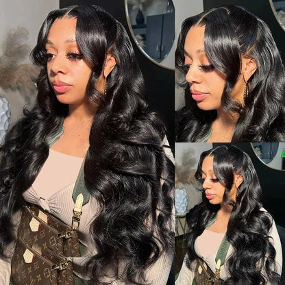 40 Inch 13x6 HD Transparent Lace Frontal Wig – Body Wave & Water Wave, 200 Density 100% Raw Remy Human Hair for Women
