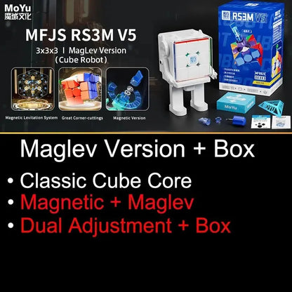 MoYu RS3M V5 3x3 Magnetic Speed Cube - Professional Magic Cube Puzzle for Speedcubing and Fidget Fun