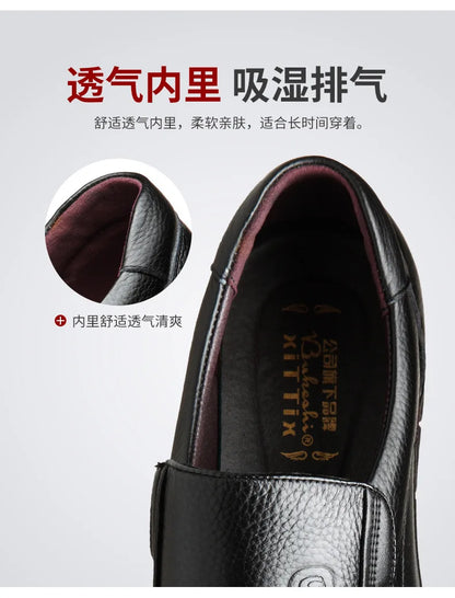 Genuine Leather Handmade Men's Shoes – Casual Loafers, Breathable Slip-On Walking Sneakers for Outdoor Wear