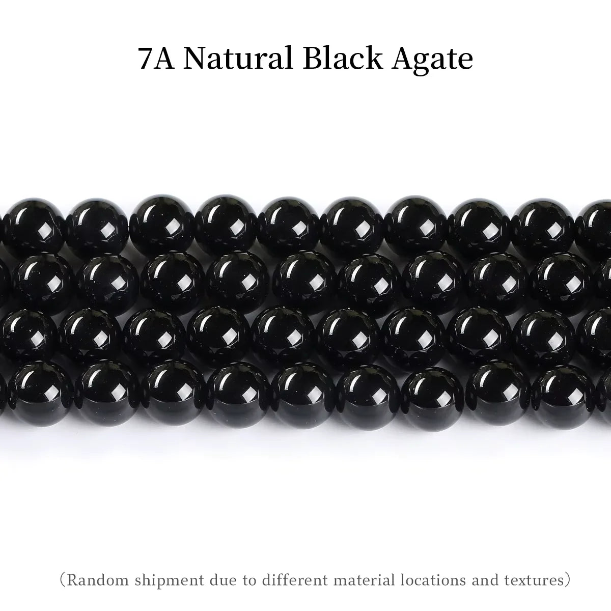 Natural Black Agate Beads – Round Frosted Stone Spacer Beads for DIY Jewelry, Bracelets & Necklace Accessories