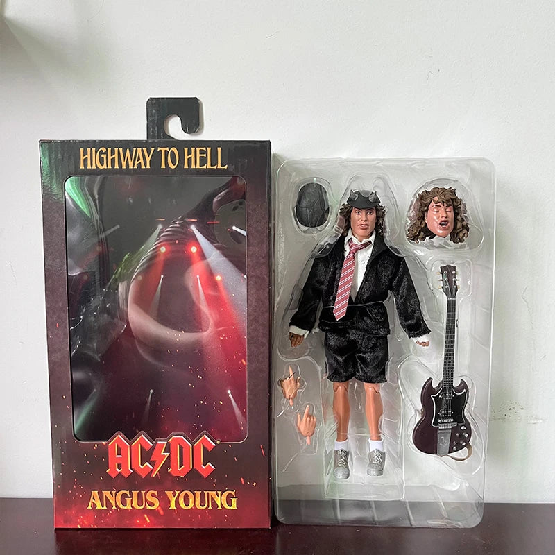 NECA Highway to Hell Angus Young & Bon Scott Action Figure – 18cm Collectible Toy Gift