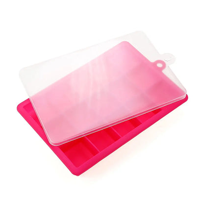 Silicone Ice Cube Mold – 15/24 Grid Square Trays with Lids for Ice Cream, Cold Drinks, Whiskey & Cocktails