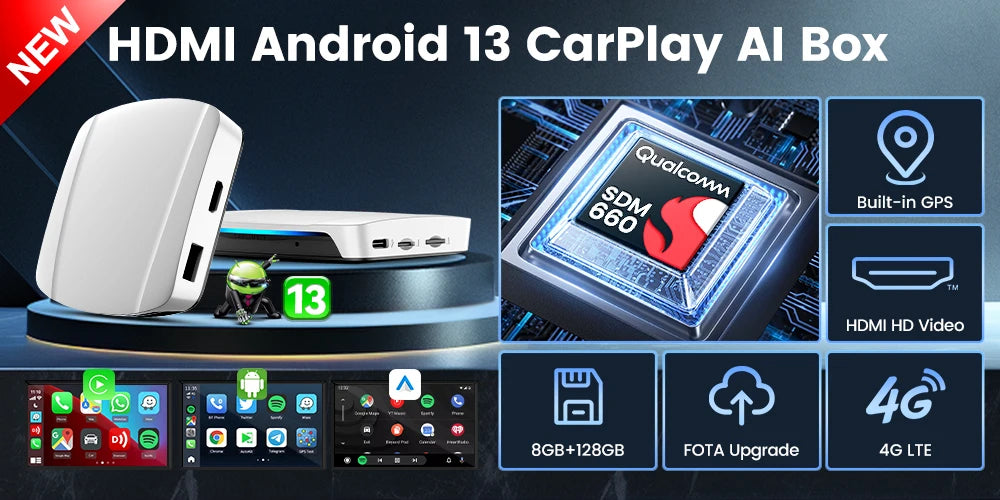 CarlinKit 5.0 Mini 5 Pro — Wireless CarPlay & Android Auto USB Dongle with WiFi & Bluetooth
