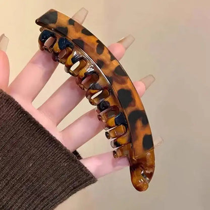 Tortoiseshell Banana Hair Clip - Fish Shape Twist Clamp Barrettes for Women Hair Styling Accessories