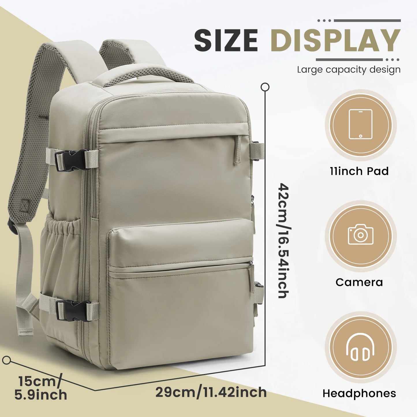 Ryanair Cabin Bag 40x20x25 — Men’s Air Vacuum Compression Laptop Backpack with 42x29x15 Vacuum Clothing Storage Bag