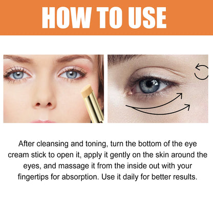 Vitamin C Eye Cream Stick – Hydrating Anti-Wrinkle Balm for Dark Circles, Under-Eye Puffiness & Fine Lines