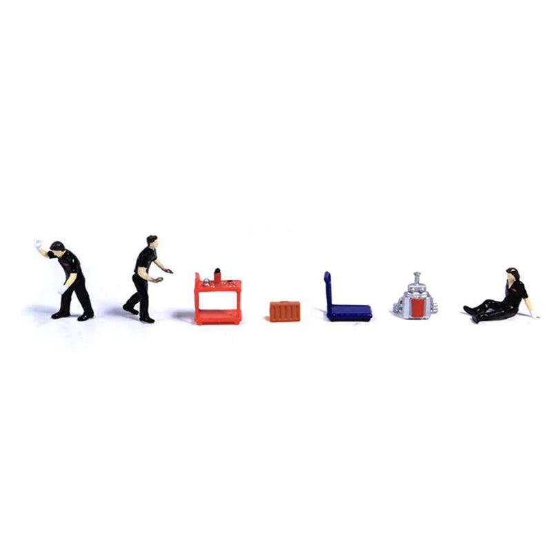 RM 1:64 Automotive Repairman & Tools Micro Mini Figure Model — Diecast Scene Collectible