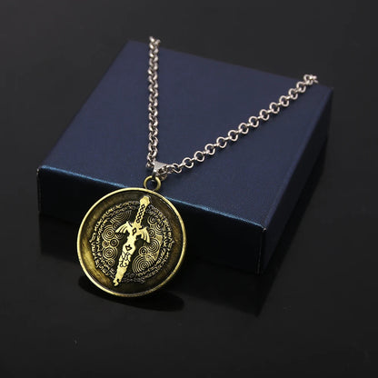 Zelda Tears of the Kingdom Purah Pad Keychain – Master Sword & Hylian Shield Pendant for Fans