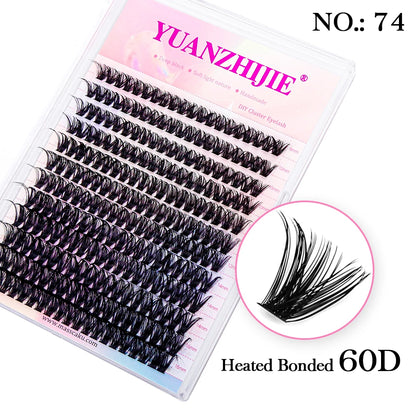 DIY 144 Cluster Lashes YUANZHIJIE – Natural C/D Curl Segmented Mink Individual Eyelash Extensions Kit for Home Makeup & Professional Volume Look (Free Shipping)
