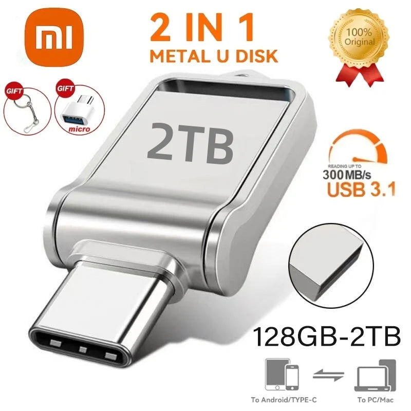 Xiaomi 2TB USB Flash Drive — High-Speed Dual-Use Type-C Memory Stick for Mobile & PC (1TB/512GB Options, 2025)