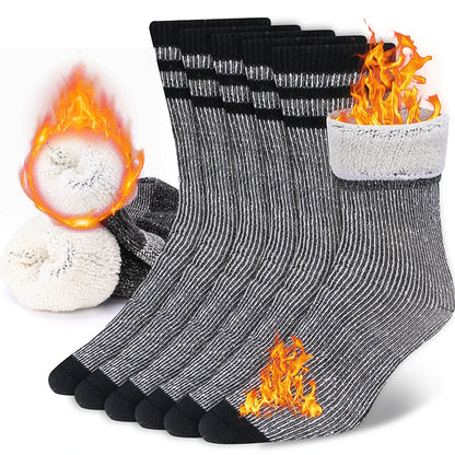 3 Pairs Merino Wool Crew Socks | Thermal Warmth for Men & Women, Ideal for Winter Work, Hiking, Running & Outdoor Sports