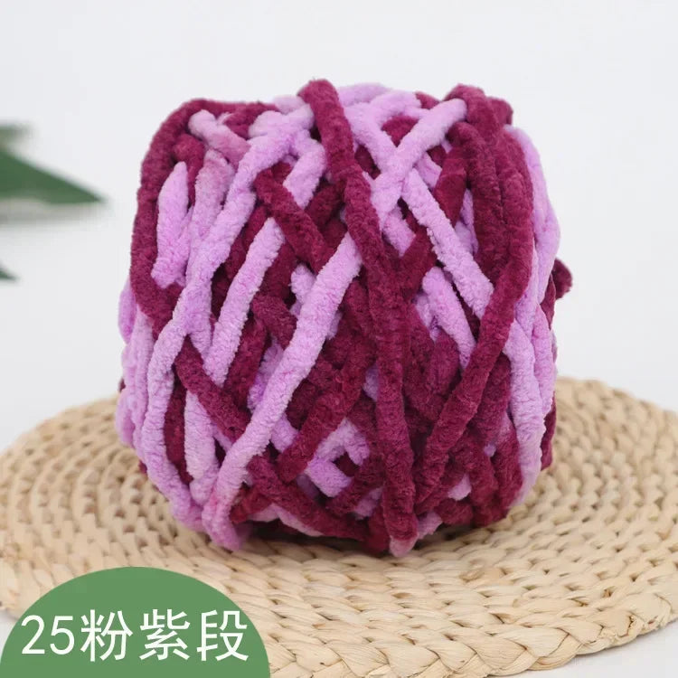 100g Chenille Knitting Yarn – Soft Thick Cotton Ice Strip Wool for DIY Hand Knitting Scarves & Crafts