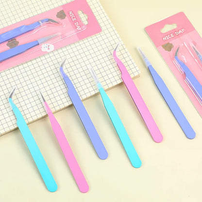 Multifunctional Tweezers Set - Angled Picking Tools & Color Clip Accessories