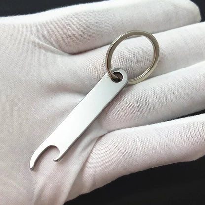 Portable Stainless Steel Beer Bottle Opener Keychain – Mini Metal Can Opener for Kitchen & Travel