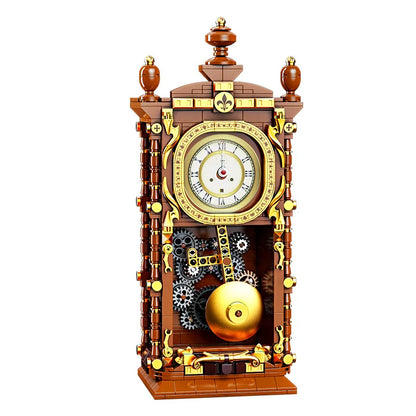 Vintage Swinging Pendulum Clock Building Blocks – 751PCS 3D Mechanical DIY Model Kit for Adults, Retro Home Decor Gift Idea