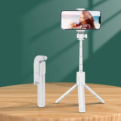 Extendable Bluetooth Selfie Stick Tripod – 700mm Telescopic Portable Phone Stand with Remote for Travel