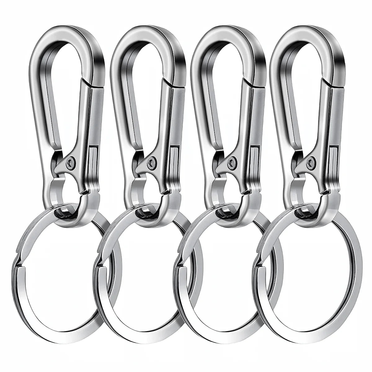 4Pcs Metal Carabiner Clip Keychain – Key Ring Hook Holder Organizer for Car Keys