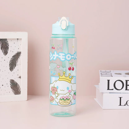 Kuromi Water Cup with Straw — Large Capacity Cute Cartoon Print Bottle, Unique Aesthetic Design for Office, Home, or Gift