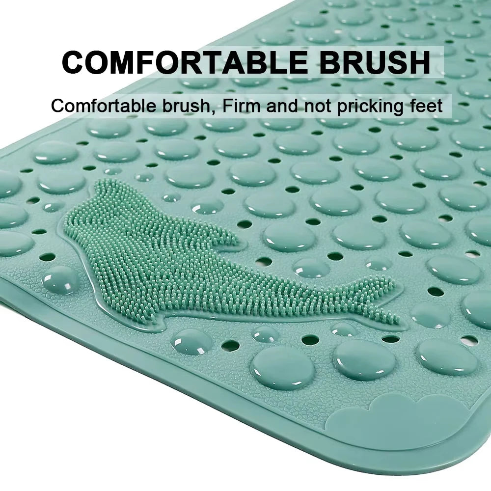 Dolphin Rectangular Non-Slip Bath Mat – 35x70cm PVC Anti-Skid Bathroom & Bathtub Foot Rug