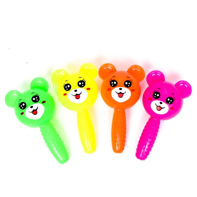 Cute Light-Up Cartoon Rabbit and Bear Toys – Fun Squeeze Handle Toys for Kids’ Birthday Gifts