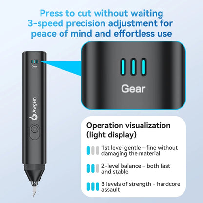Awgem 40KHz Handheld Ultrasonic Cutter — DIY Electric Carving Tool for Plastic, Resin, 3D Printing & Textile Cutting