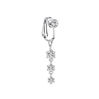 Faux Butterfly Leaves Belly Piercing – Dangling Clip-On Fake Navel & Cartilage Earring for Umbilical Piercing