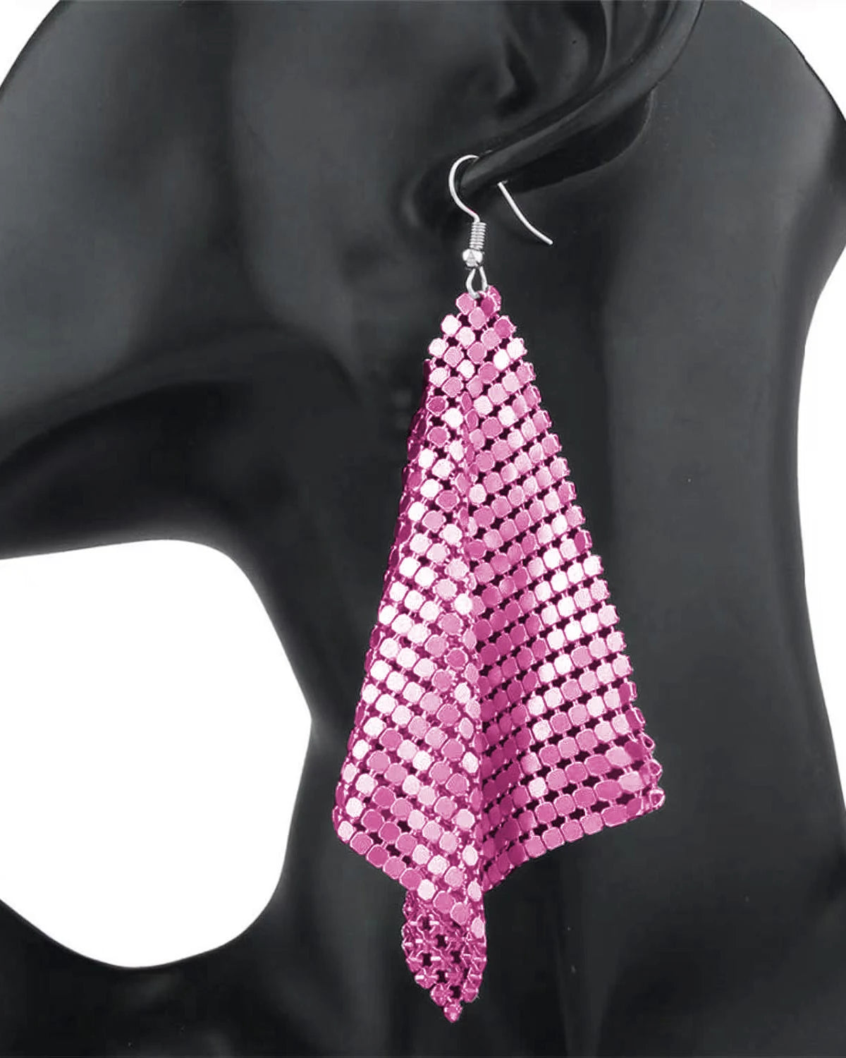 Women’s Metal Sequin Drop Earrings - Long Geometric Tassel Statement Jewelry for Wedding & Party Style