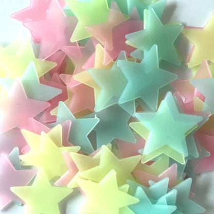 100pcs Glow in the Dark Stars Stickers - Fluorescent Ceiling & Wall Decor for Kids Rooms