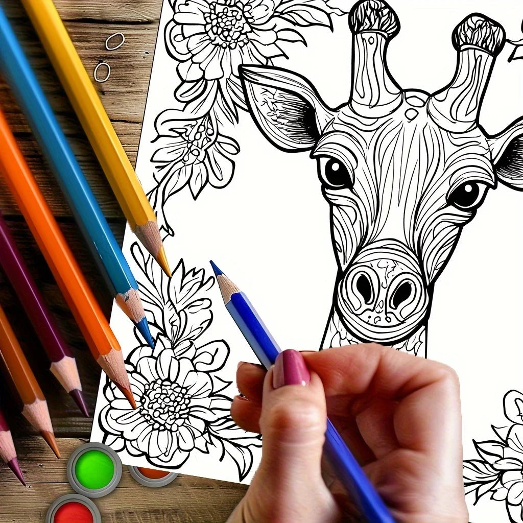 28-Page Mandala Animal Coloring Book for Adults - Stress Relief, Relaxation & Creative Coloring Activity Book