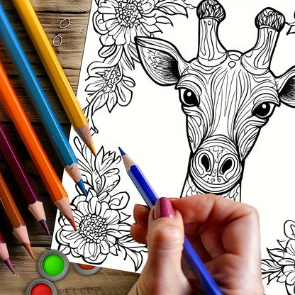 28-Page Mandala Animal Coloring Book for Adults - Stress Relief, Relaxation & Creative Coloring Activity Book