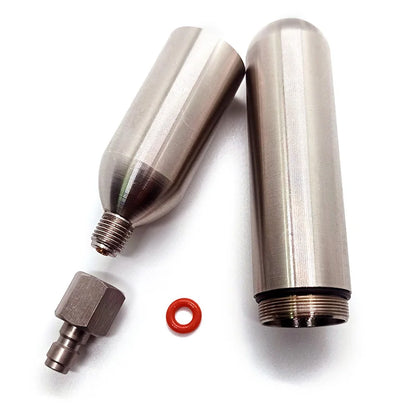 3/8-24UNF CO2 Cartridges – High Pressure Stainless Steel Rechargeable Cylinder for Oxygen Training, Scuba & Rescue Vest
