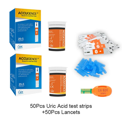 ACCUGENCE Multifunctional Test Strips - Blood Glucose, Ketone, Hemoglobin and Uric Acid Testing for PM800/PM900 Monitors