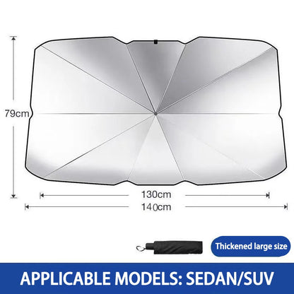 Car Windshield Sunshade - Portable Front Window Sunscreen Heat Insulation Shade with Storage Design
