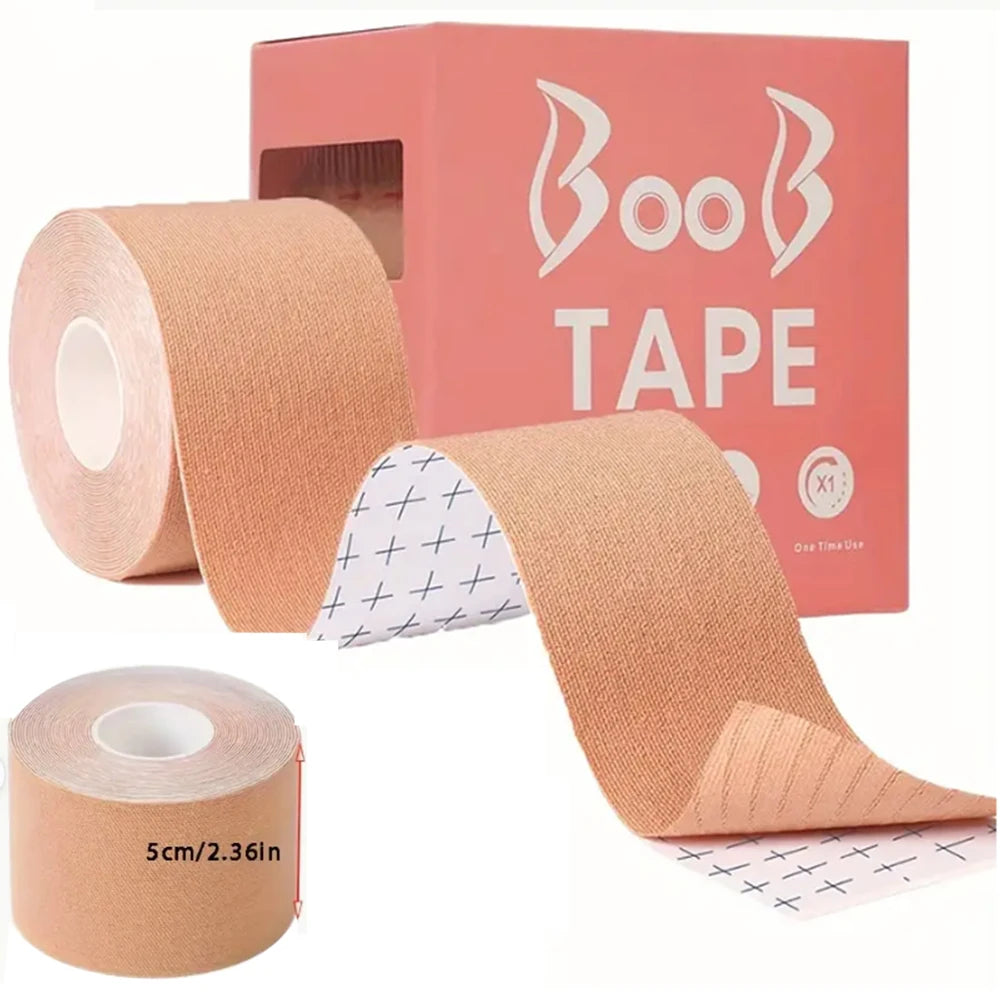 Elastic Breast Lifting Tape — Skin Tone, Invisible, Breathable, Anti-Sagging Tape for Strapless Support