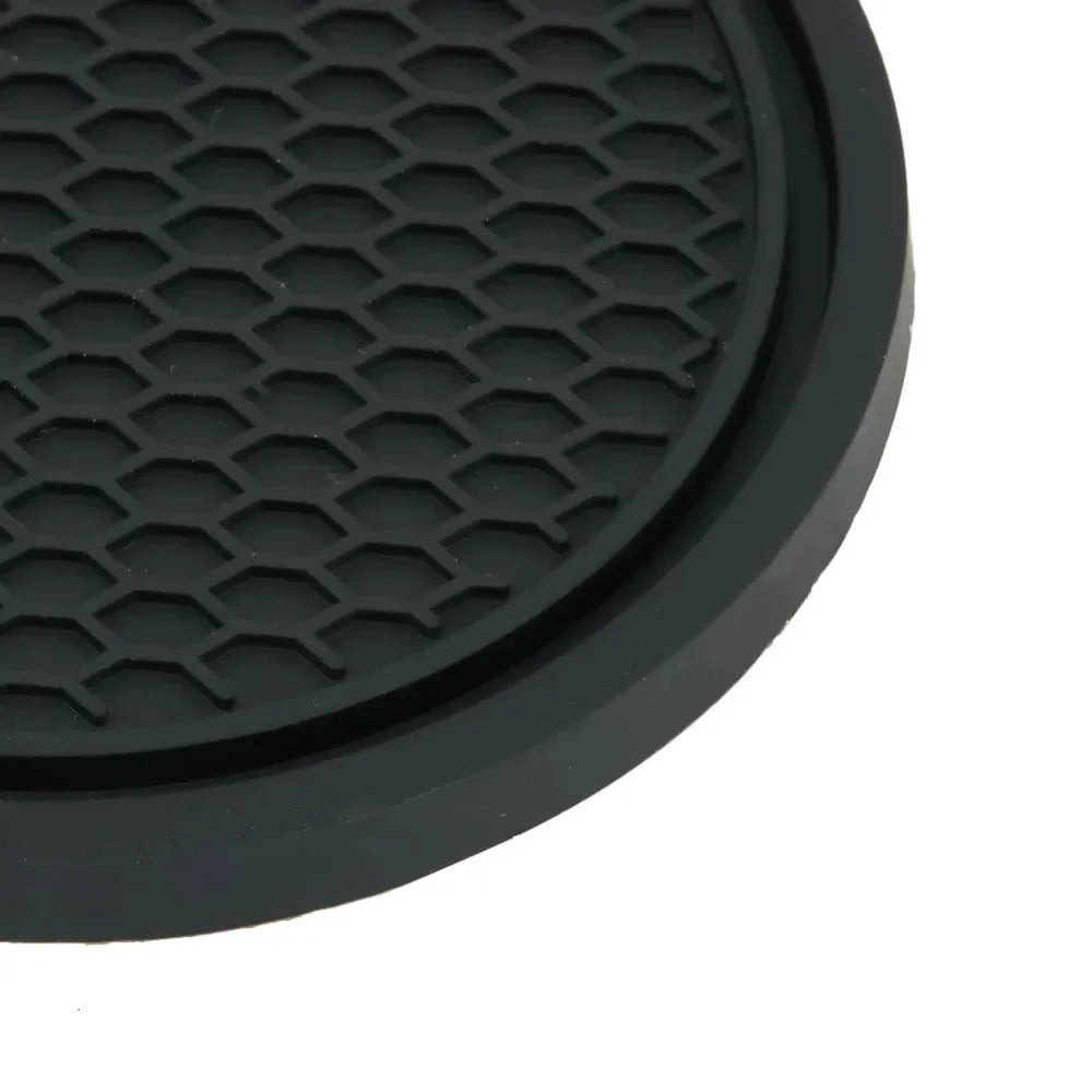 Universal Black Anti-Slip Car Cup Holder Coaster Pads – Interior Accessories for Most Vehicles