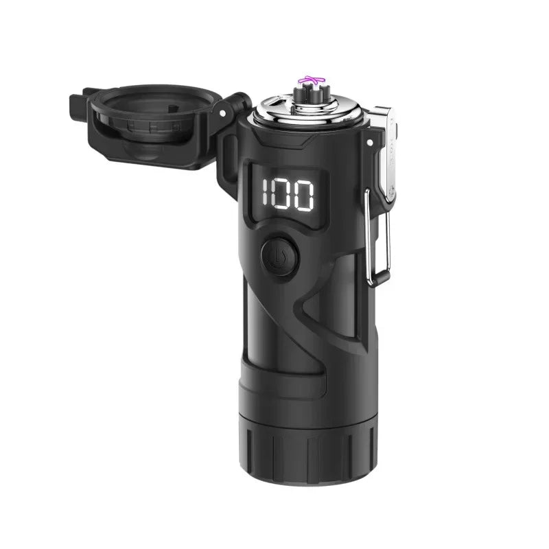 Dual Arc USB Lighter & Flashlight — Windproof Portable Plasma Ignition Survival Tool