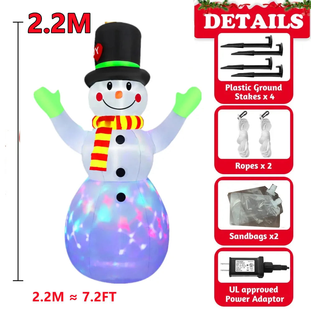 Inflatable Christmas Decorations – Tree, Snowman, Santa, Bear & Gingerbread Man with Built-in LED for Outdoor Garden & Party Decor