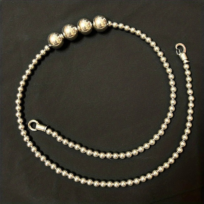 EDC Stainless Steel Ball Bracelet and Necklace - Titanium Steel Personal Safety Accessory for Everyday Carry