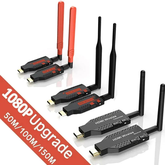 1080P 150m Wireless HDMI Extender – 1 TX to 4 Splitter, Video Transmitter & Receiver for PS4, Camera, Laptop, PC, TV, Monitor & Projector