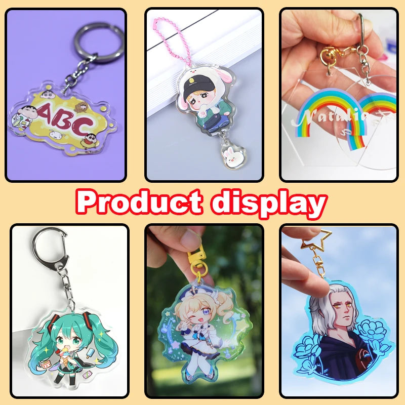 Personalized Acrylic Keychain - Custom Cartoon, Anime & Photo Hologram Key Ring Charm