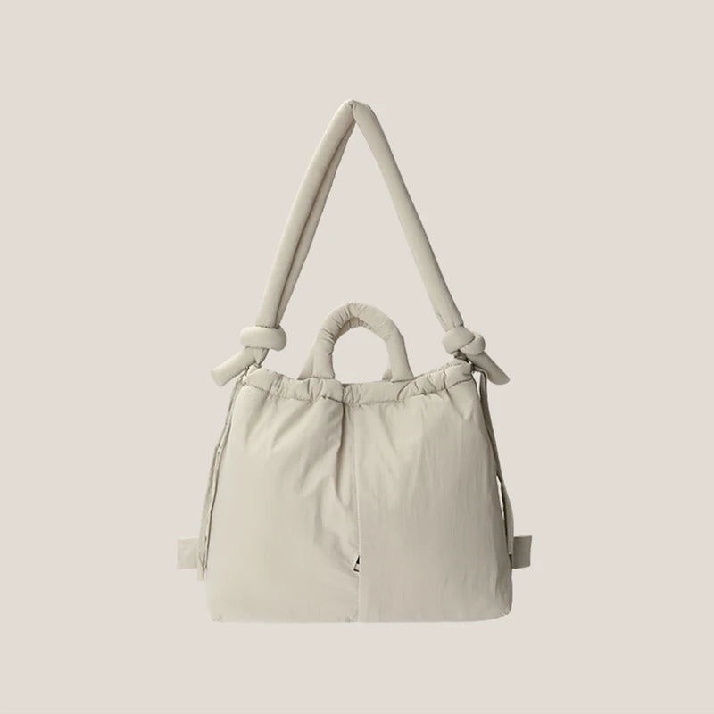 2023 Casual Nylon Padded Tote Bag – Soft Puffer Shoulder & Crossbody Handbag for Women, Large Capacity Vintage Design
