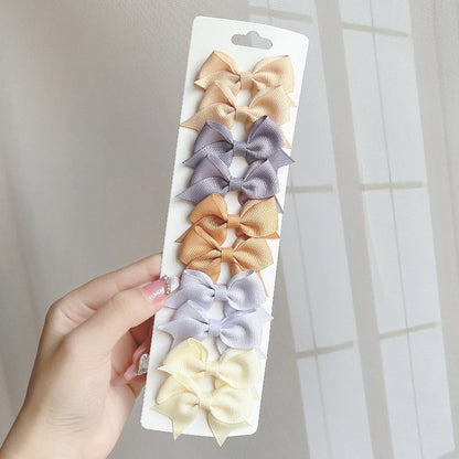 10pcs Kids Bow Hair Clips - Handmade Ribbon Bowknot Barrettes for Baby Girls Hair Accessories