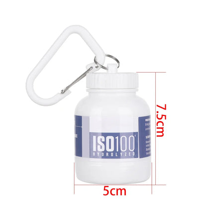 Mini Portable Protein Powder Bottles with Keychain – Travel Funnel, Medicine & Sport Storage Cups
