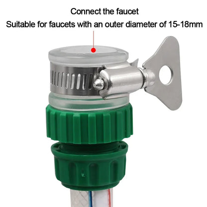 Universal Water Faucet Hose Adapter - Quick-Connect Plastic Tap Fitting for Car Washing and Garden Irrigation